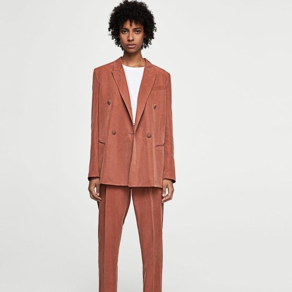 Mango dusty pink mauve blazer